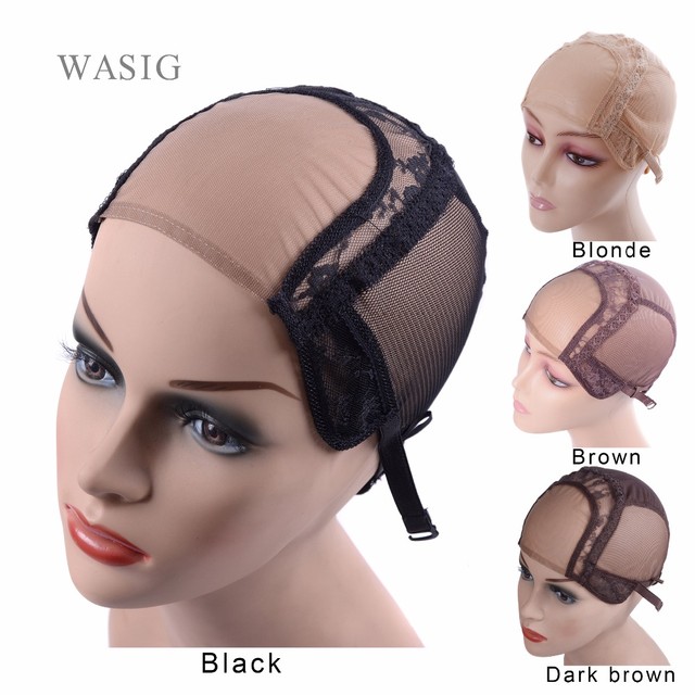 4*4 U Part Wig Caps With Lace Net For Making Wigs With Adjustable Straps